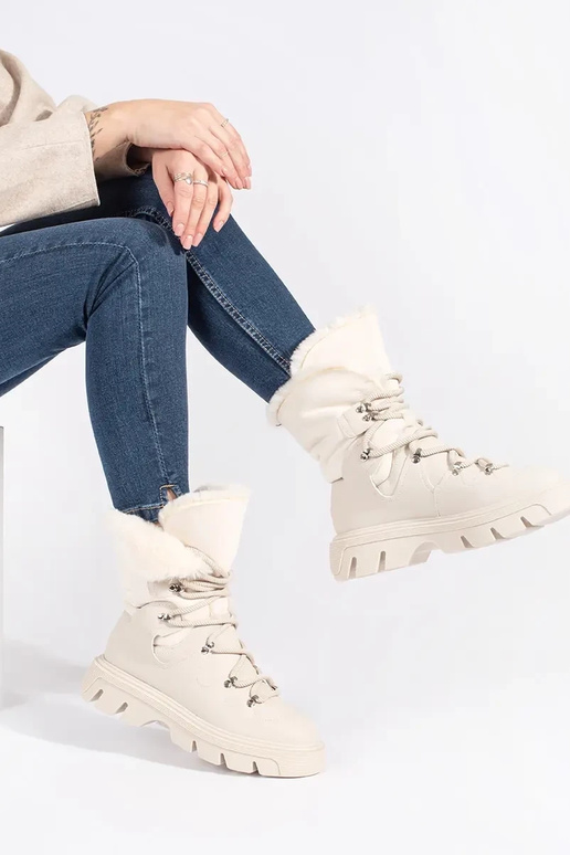 beige geregen SnoInboots voor dames...