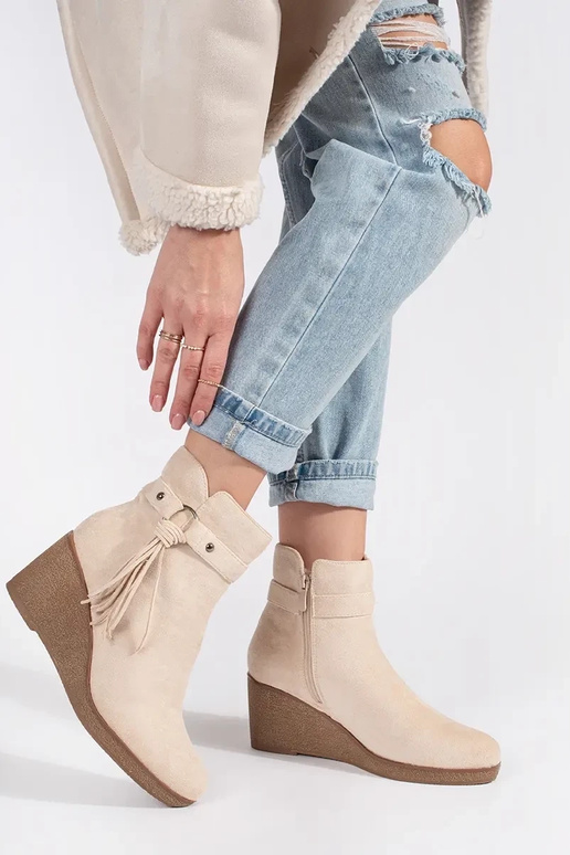 van suède lichtbeige dames laarzen op...