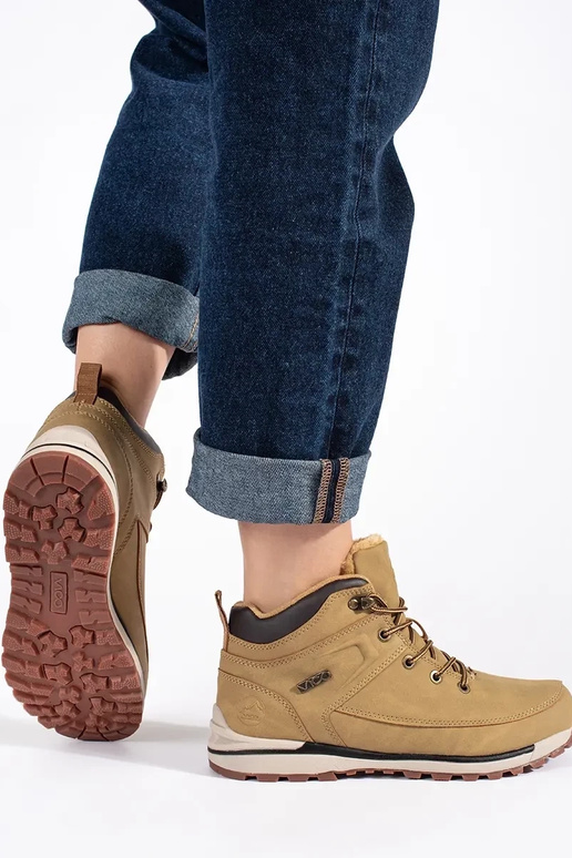 bruine kleur geïsoleerd Trekkingschoenen bruine kleur geïsoleerd Trekkingschoenen