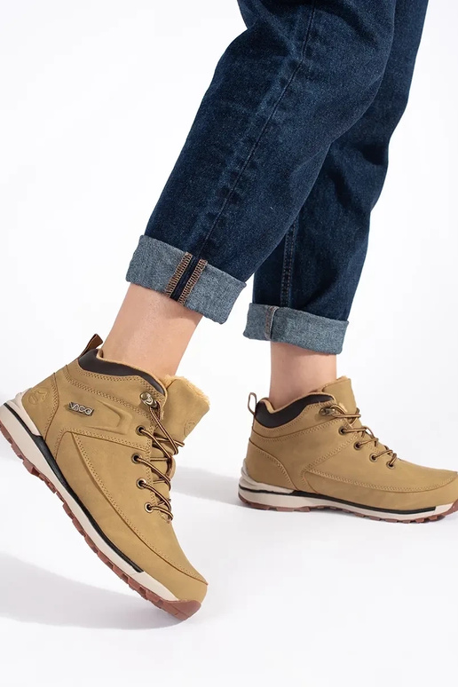 bruine kleur geïsoleerd Trekkingschoenen bruine kleur geïsoleerd Trekkingschoenen