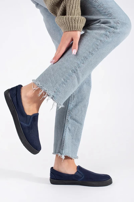 Blauwe slip-on schoenen Blauwe slip-on schoenen