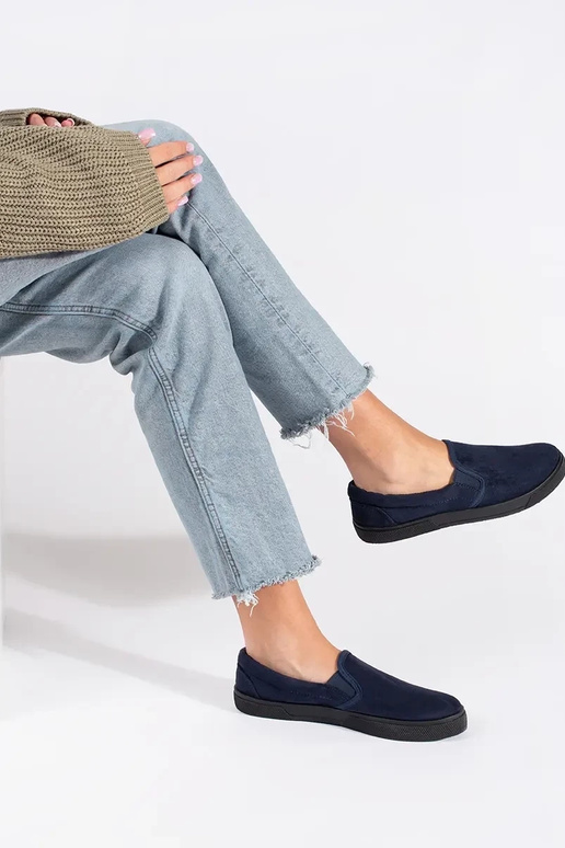 Blauwe slip-on schoenen Blauwe slip-on schoenen