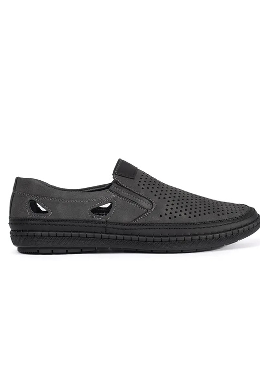 Grijze heren perforated schoenen Grijze heren perforated schoenen