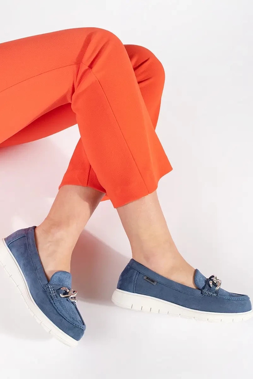 Mocassins van suède met platform en...