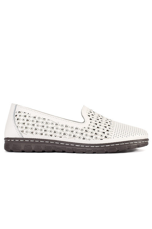 Witte open schoenen met perforaties