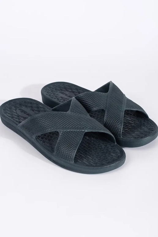 Navy blauwe heren zwembadslippers