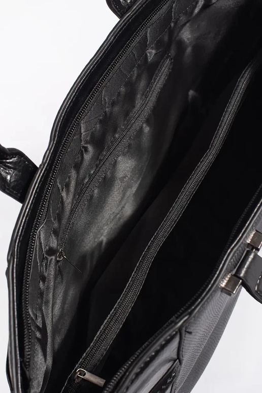 Zwarte grote handtas met extra hengsel