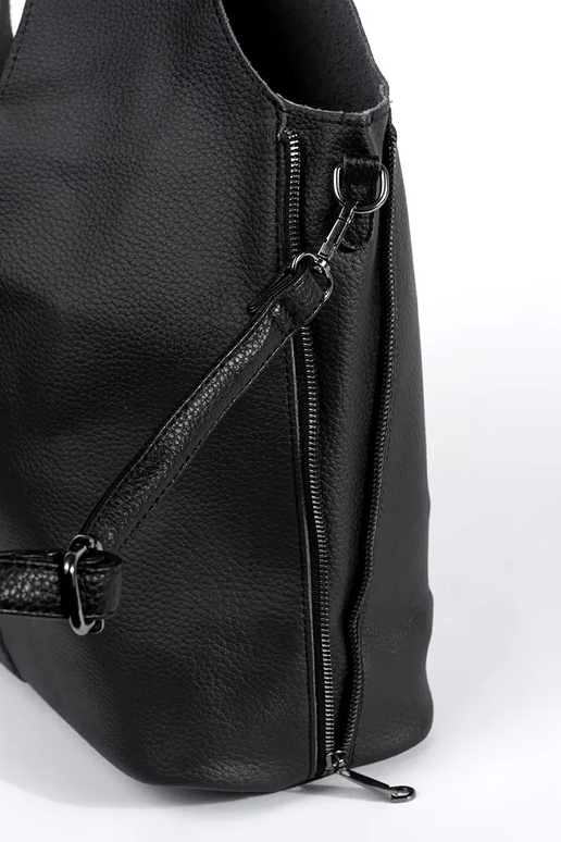 Zwarte grote handtas van kunstleer