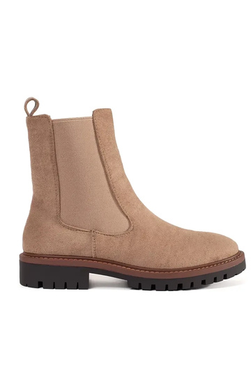 Zandkleurige Chelsea boots...