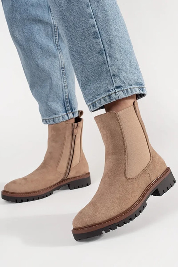 Zandkleurige Chelsea boots... 2