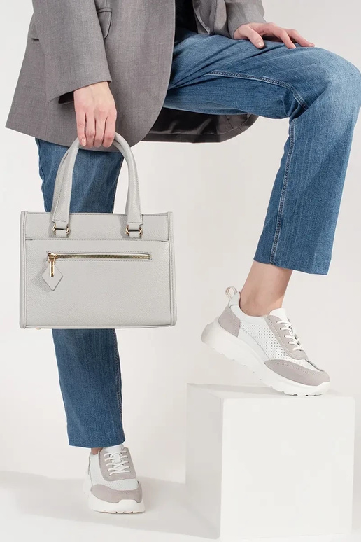 Grijze tas met rits Grijze tas met rits