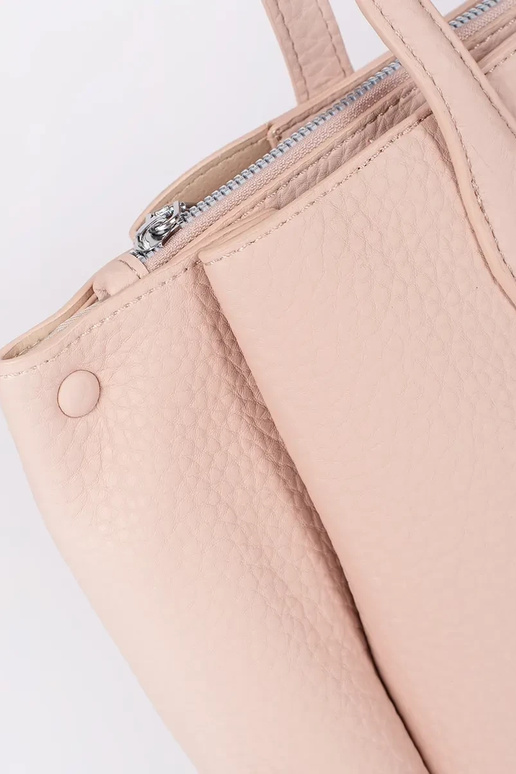 roze handtas shopper van eco-leer