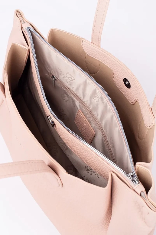 roze handtas shopper van eco-leer