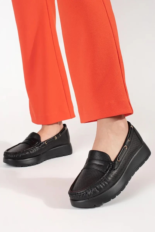 Stijlvolle zwarte dames mocassins Stijlvolle zwarte dames mocassins