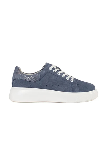 blauwe leren Sneakers model...