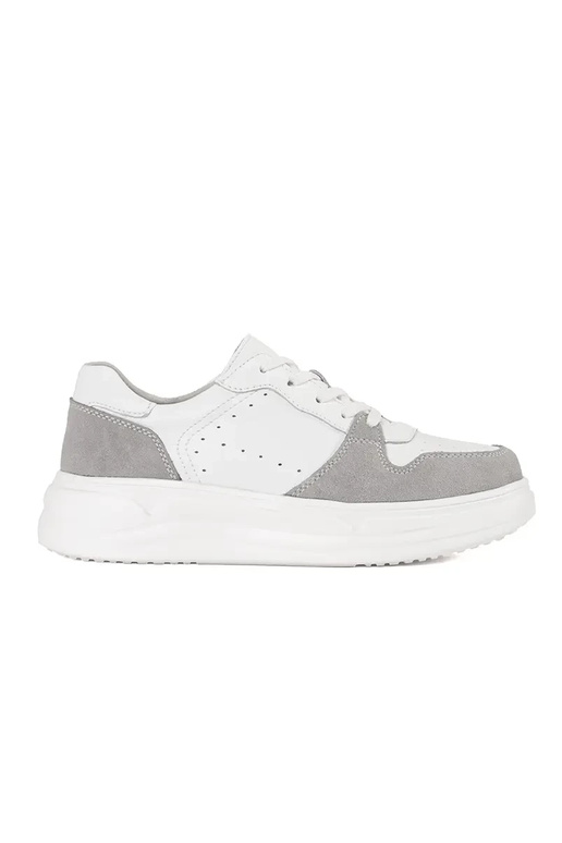 Witte leren sneakers met platform Witte leren sneakers met platform