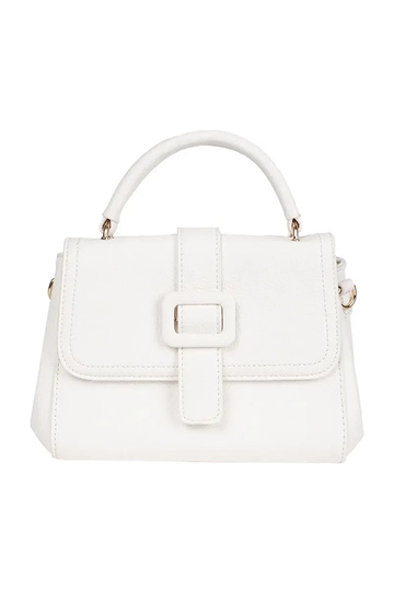 Witte kleine tas met gouden...