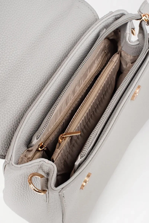 Grijze kleine tas met gouden elementen