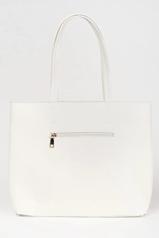 grote witte shopper tas met studs