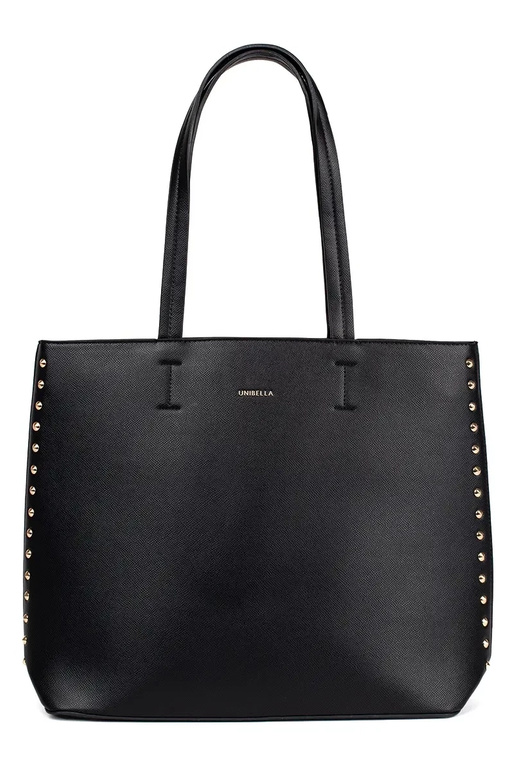 grote zwarte shopper tas met studs