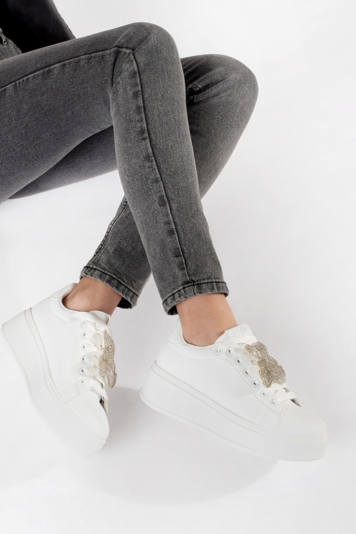Witte Sneakers model met platform Witte Sneakers model met platform