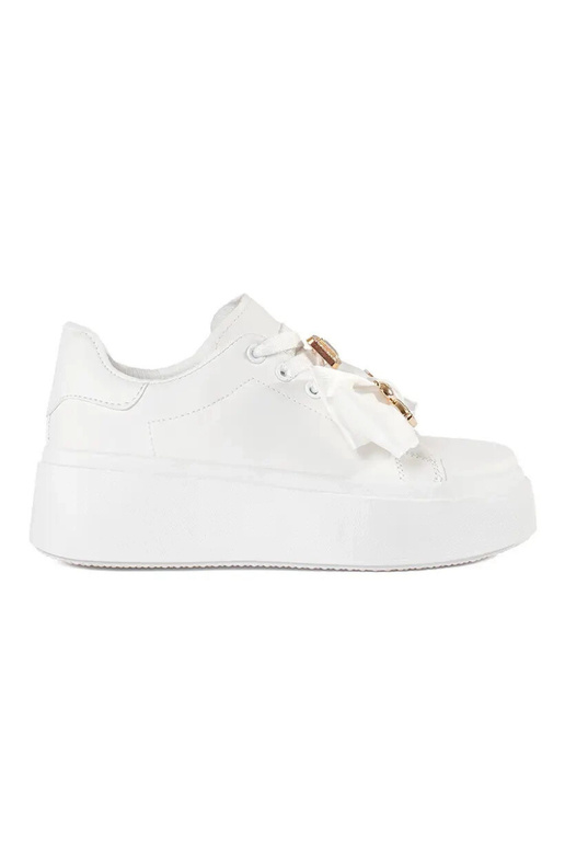 Witte Sneakers model met gouden...