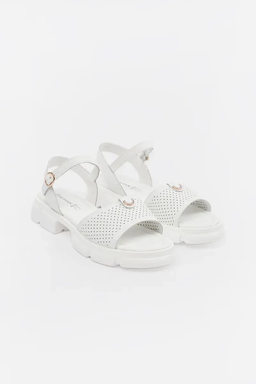 Witte sandalen met platform 2