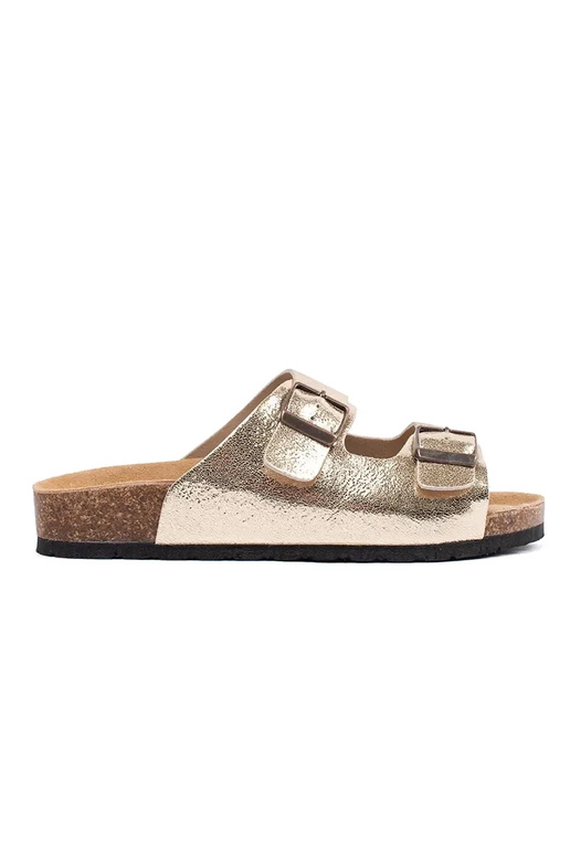 Dames Slippers Goudkleurig met Platte...