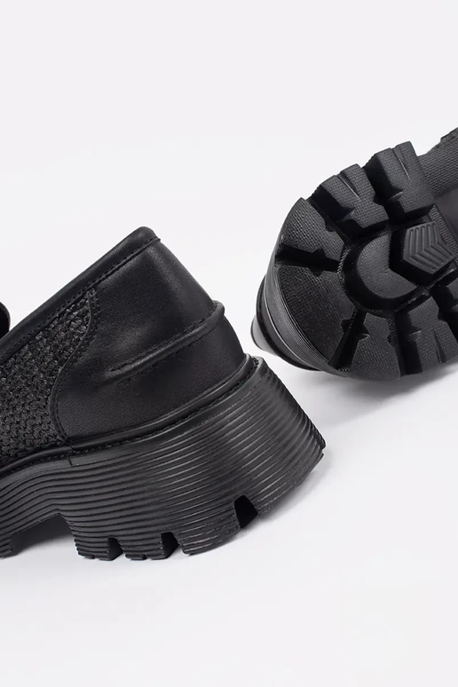 Zwarte Mocassins met Platform en...