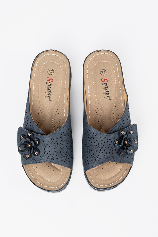 Dames slippers met decoratieve...