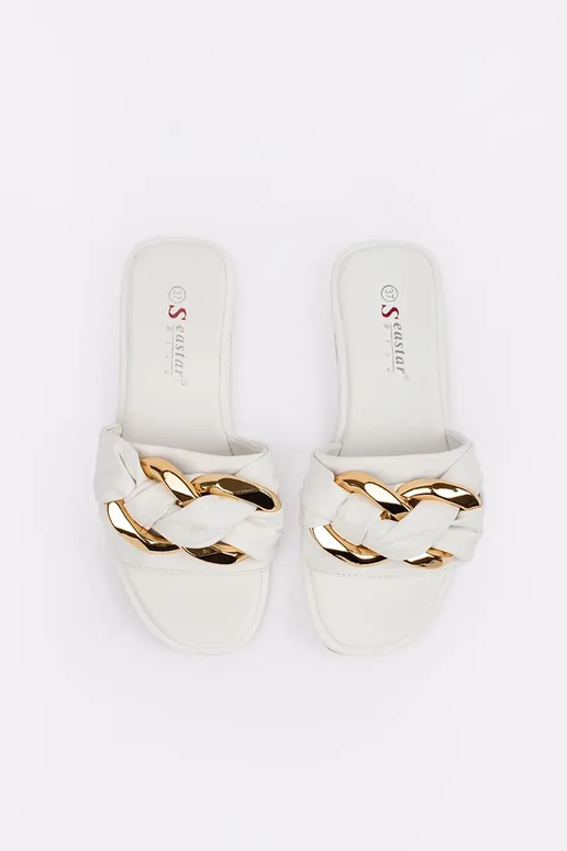 slippers voor vrouwen plat witte kleur slippers voor vrouwen plat witte kleur