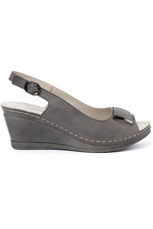 Dames grijze sandalen op een wig Dames grijze sandalen op een wig