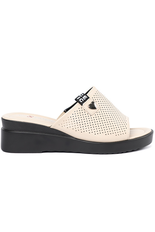 Dames slippers met platform zand Dames slippers met platform zand