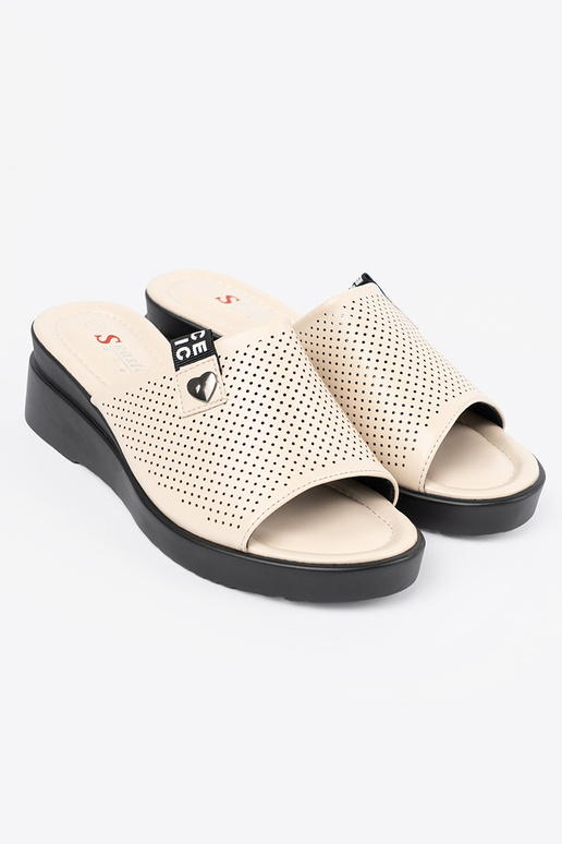 Dames slippers met platform zand Dames slippers met platform zand