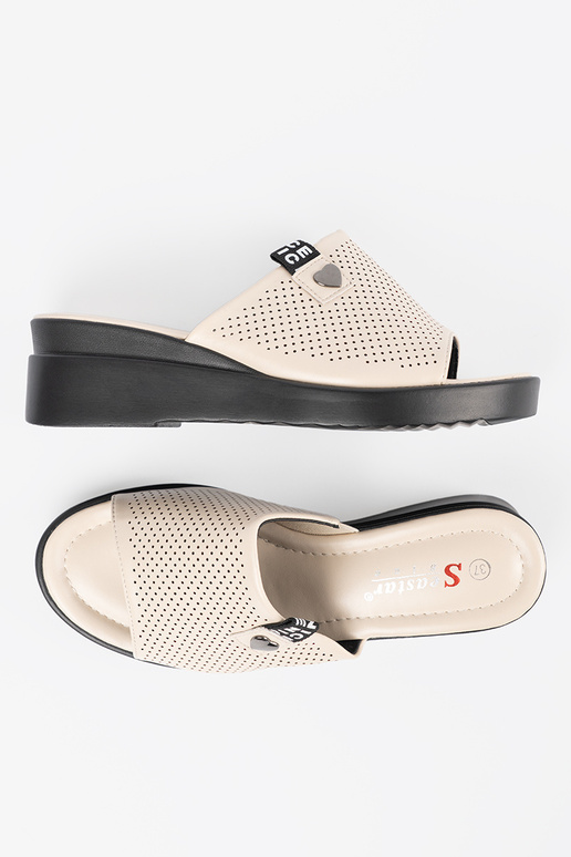 Dames slippers met platform zand Dames slippers met platform zand