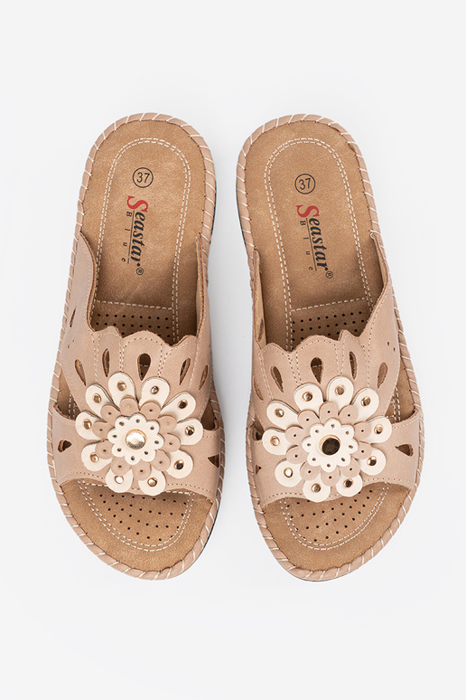 Dames slippers met decoratieve...