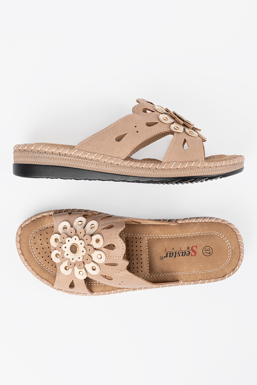 Dames slippers met decoratieve...