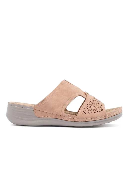 slippers op lage sleehak poederroze slippers op lage sleehak poederroze