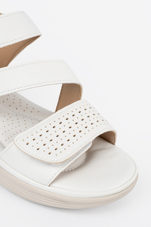 Dames sandalen met klittenband in wit