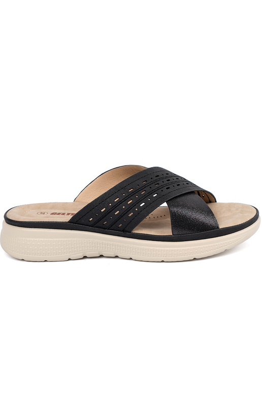 Slippers met platform in zwart Slippers met platform in zwart