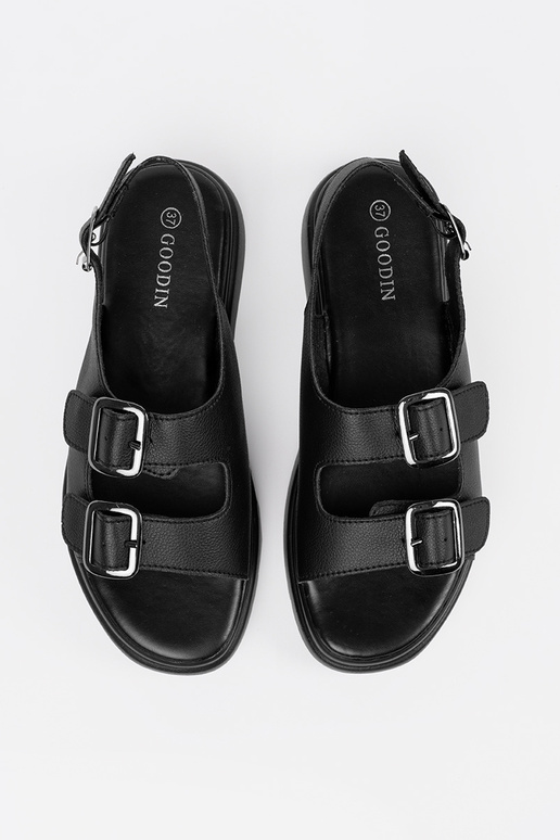 Zwarte klassieke sandalen met platform Zwarte klassieke sandalen met platform