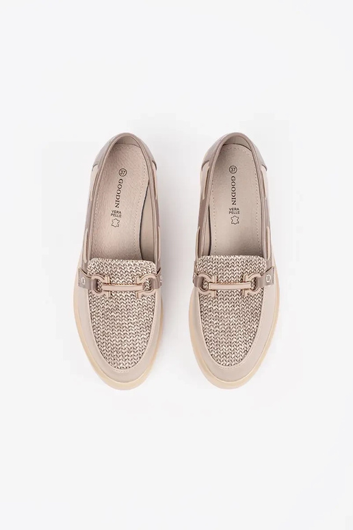 zandkleurige instapschoenen met leren... zandkleurige instapschoenen met leren...