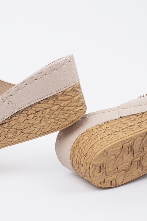 Zandkleurige Wedgeslippers voor Dames