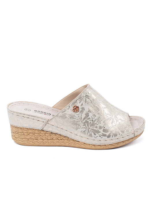 Ivoorkleurige Wedgeslippers voor Dames Ivoorkleurige Wedgeslippers voor Dames