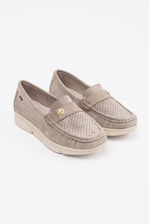 sandkleurige mocassins