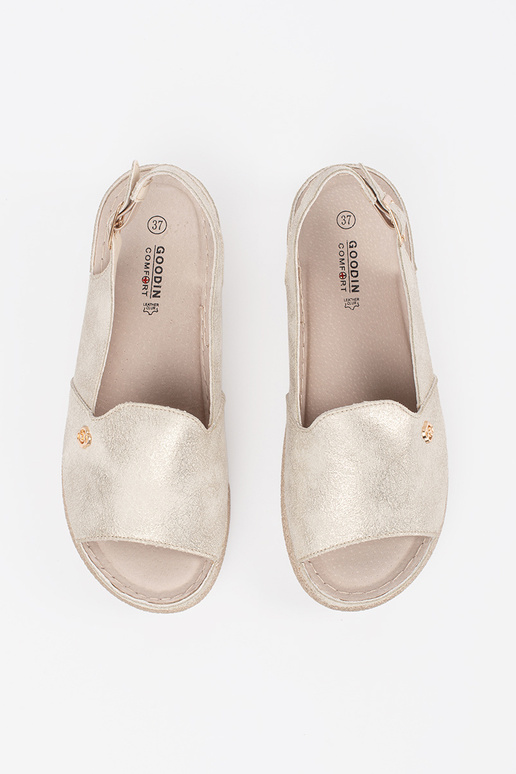 Gouden Sandalen met Leren Inlegzool Gouden Sandalen met Leren Inlegzool