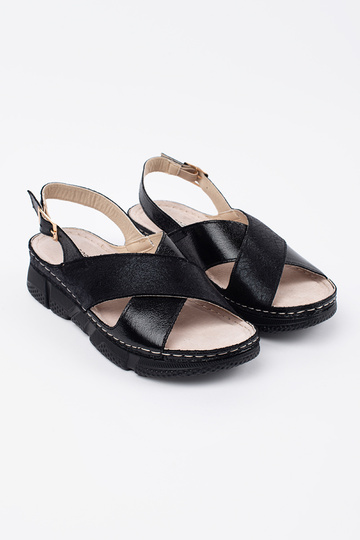 Zwarte platte sandalen 2
