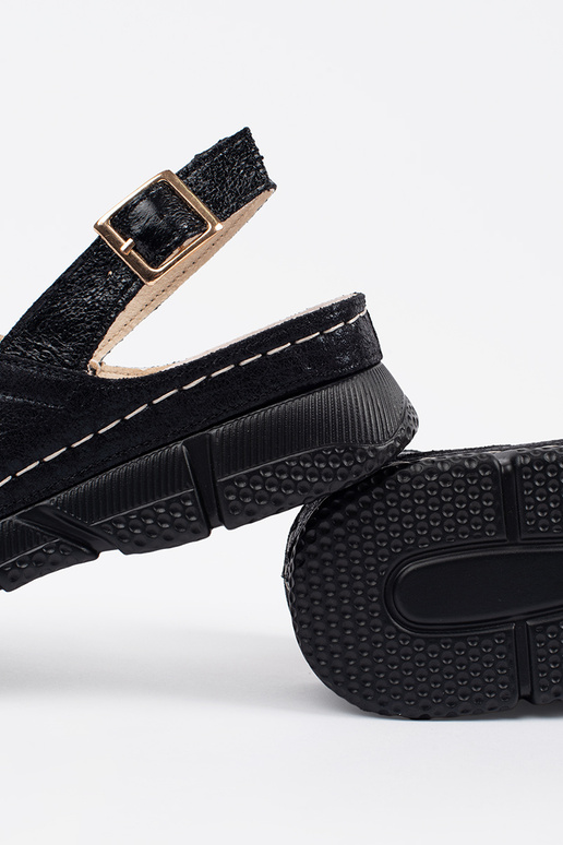 Zwarte platte sandalen Zwarte platte sandalen