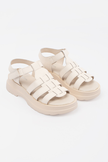 zandkleurige sandalen met... 2