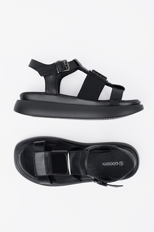Zwarte Leren Elegante Sandalen met...